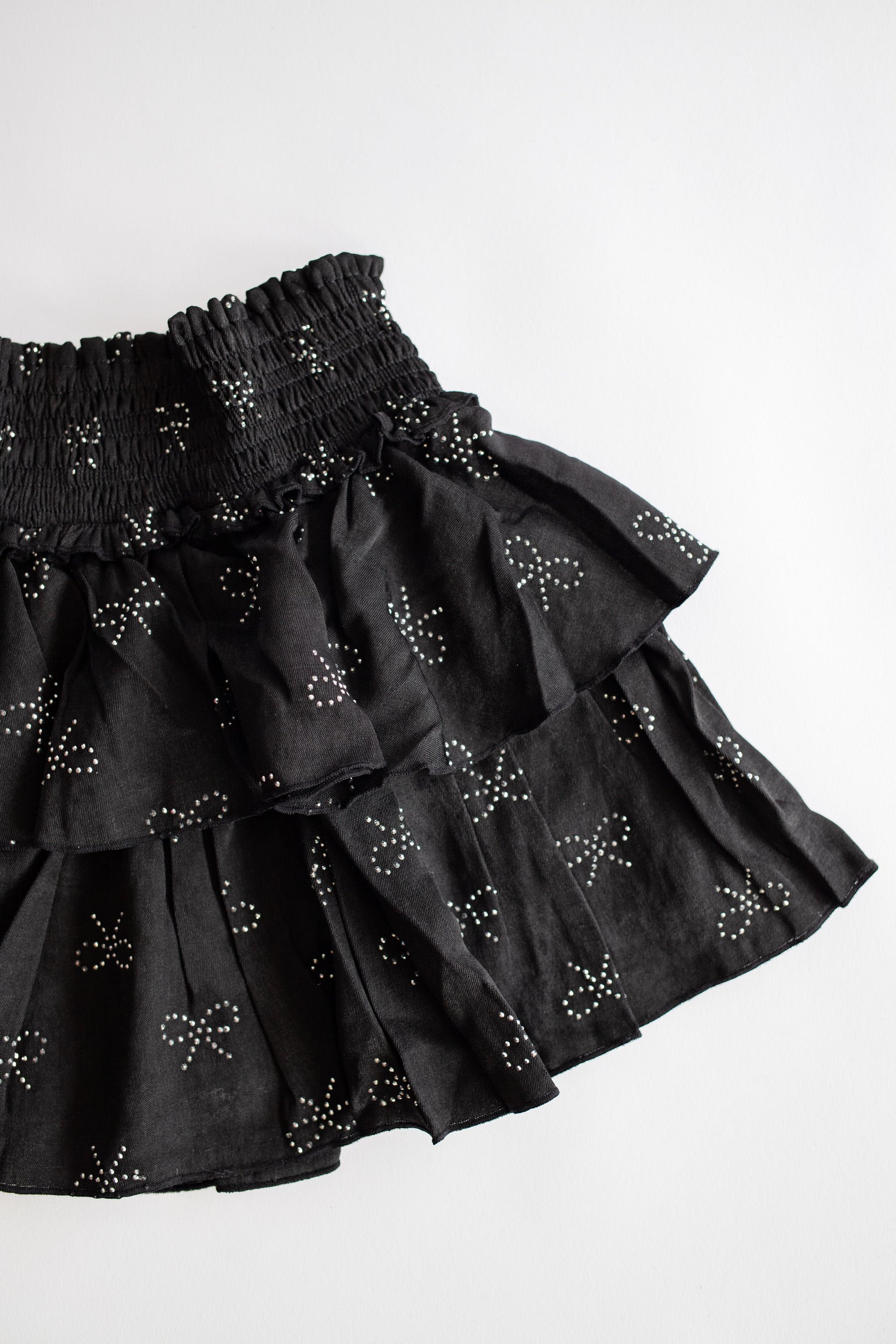 Tiered Silver Bow Skirt | Black