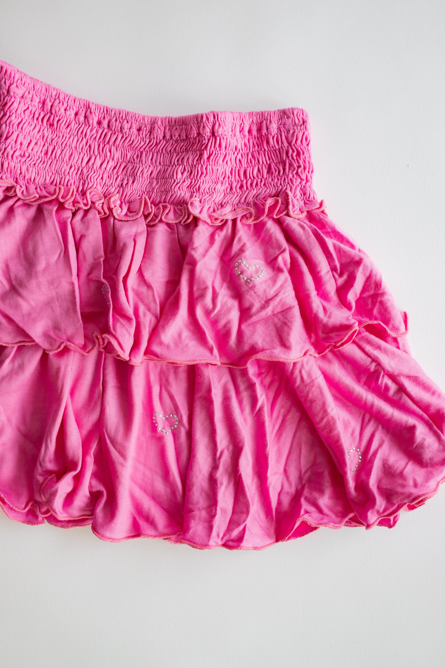 Heart Stud Knit Skirt | Candy Pink