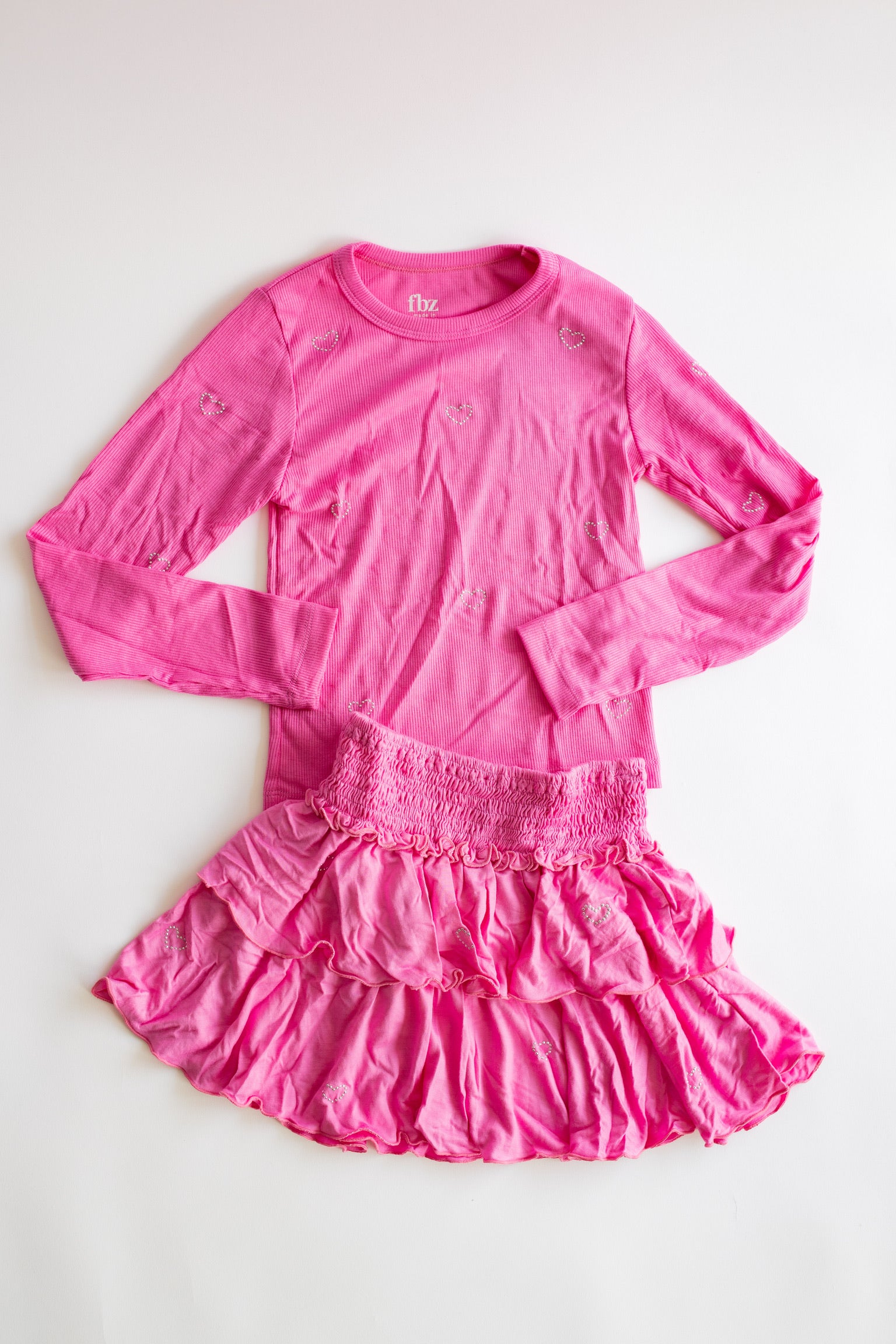 Heart Stud Knit Skirt | Candy Pink