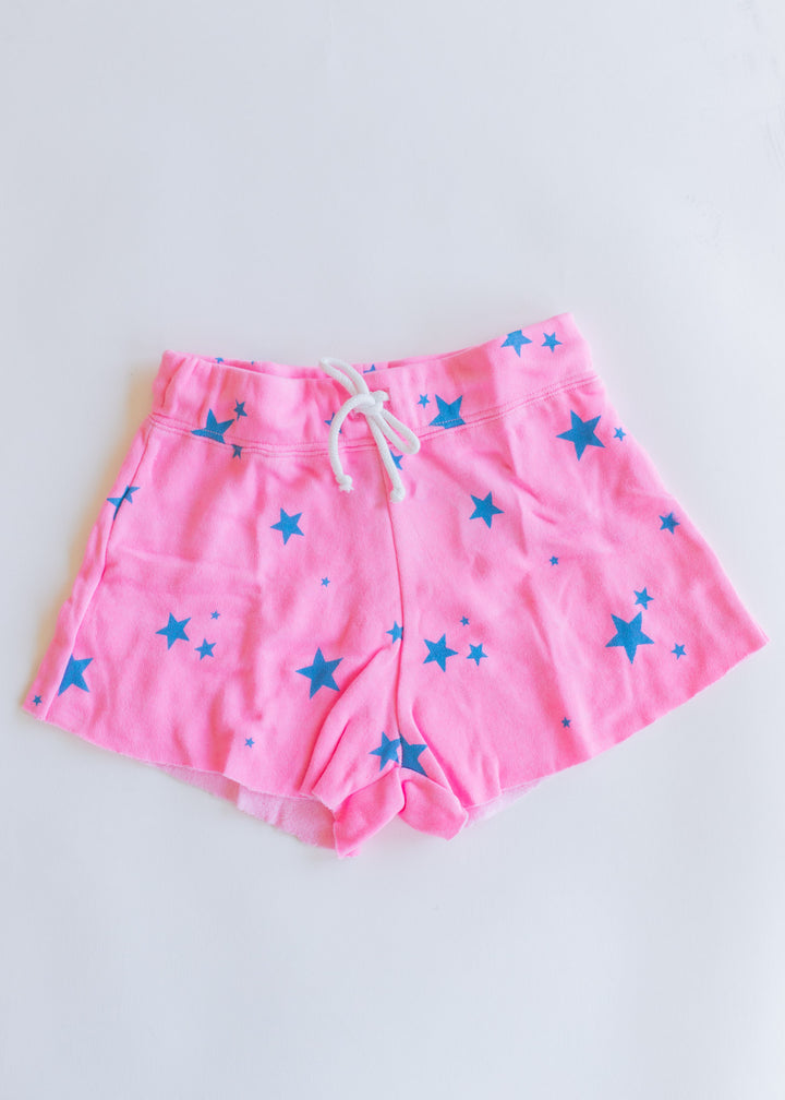 Sweatshort | Pink with Turquoise Stars