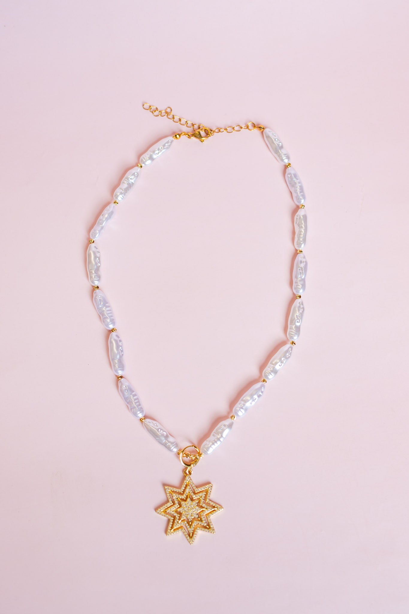 Princess Pearl Necklace with Star Charm