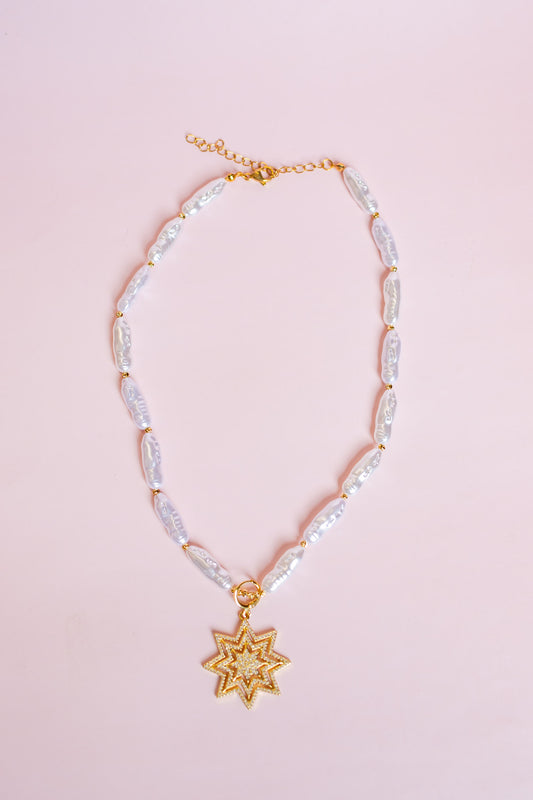 Princess Pearl Necklace with Star Charm