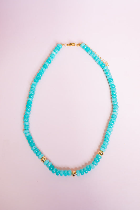 Mallorca Gemstone Necklace | Aqua