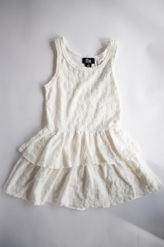 Tiered Daisy Towel Dress | White