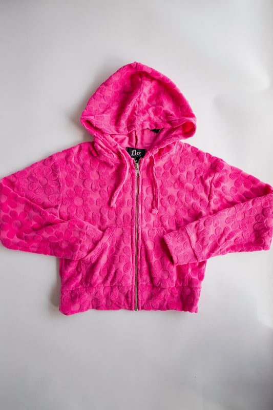 Daisy Towel Zippered Jacket | Fuschia