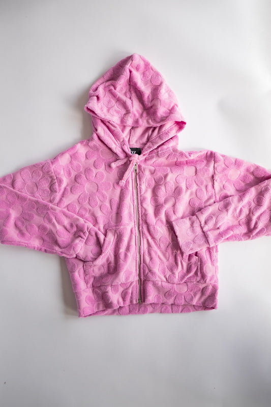 Daisy Towel Zippered Jacket | Medium Pink