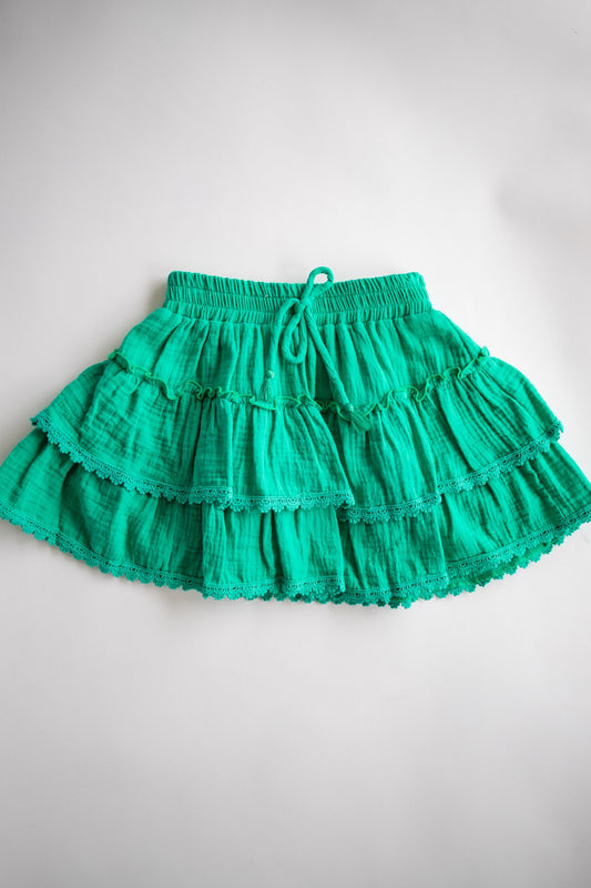 Muslin Tassel Skirt | Green