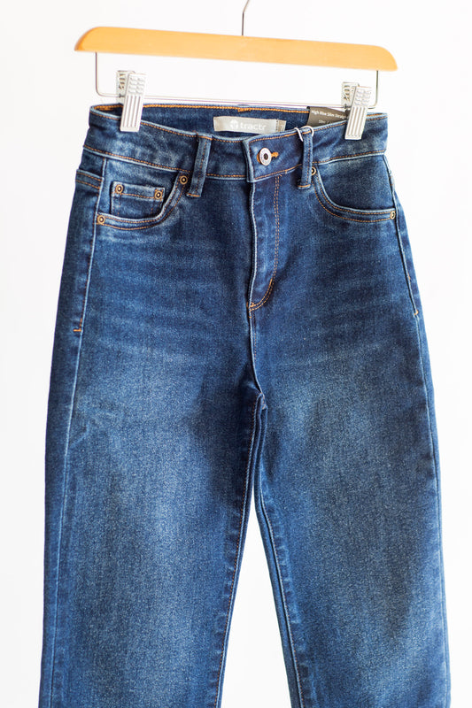 High Rise Slim Straight Jean | Dark Indigo