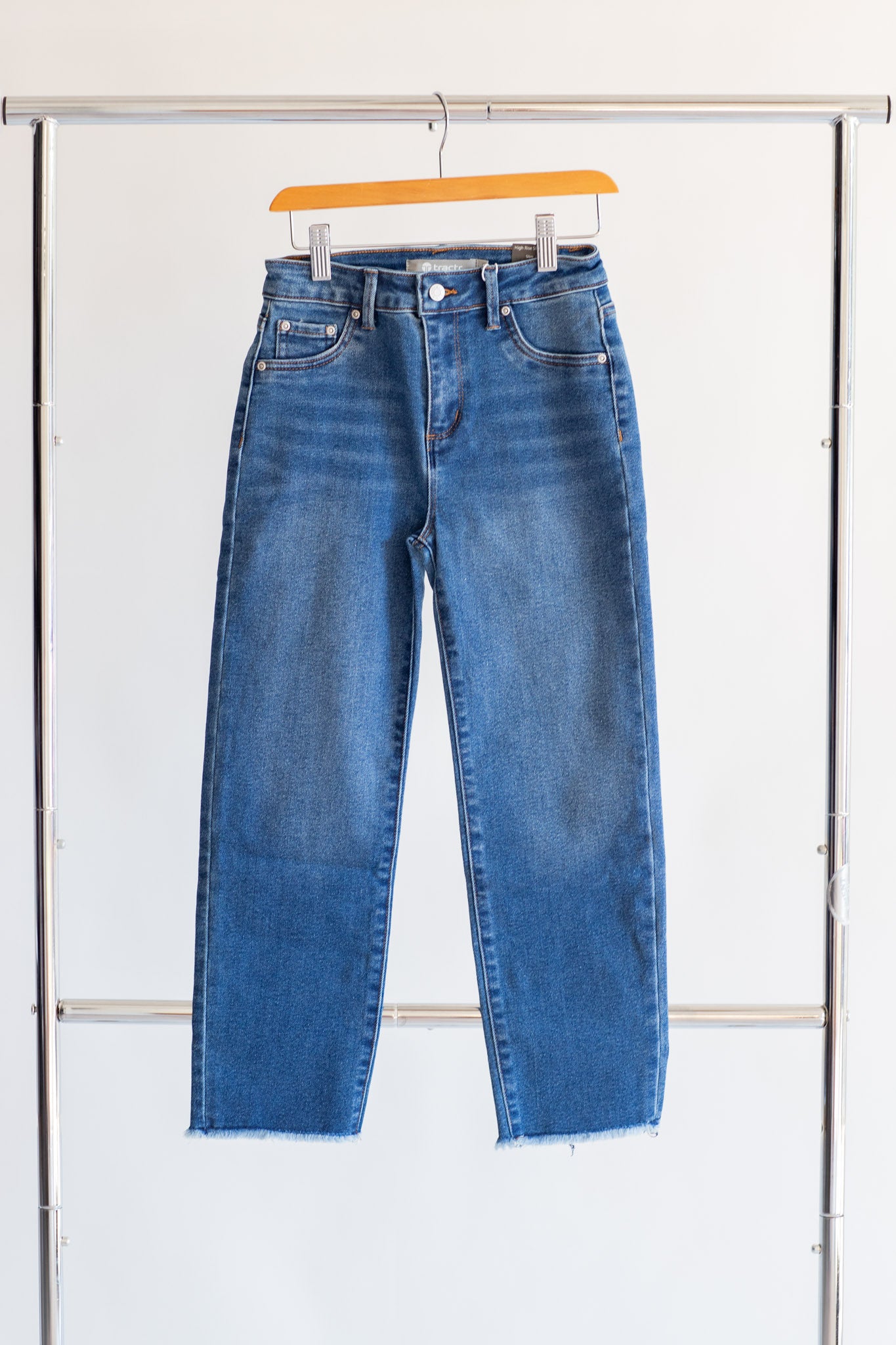 High Rise Slim Straight Jean | Medium Indigo