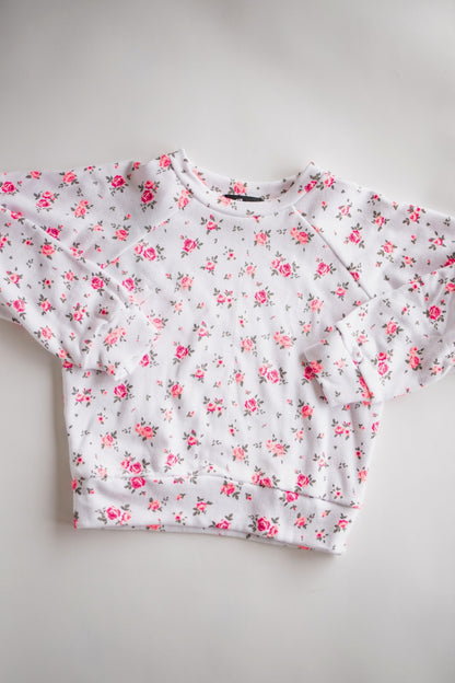 Raglan Crewneck | White Liberty Floral