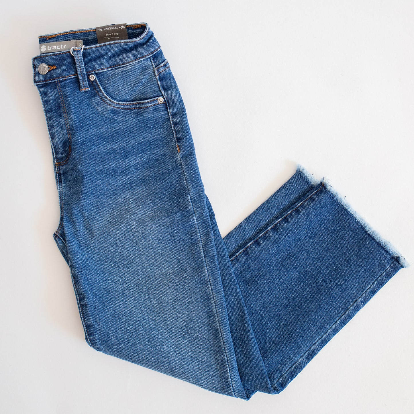 High Rise Slim Straight Jean | Medium Indigo