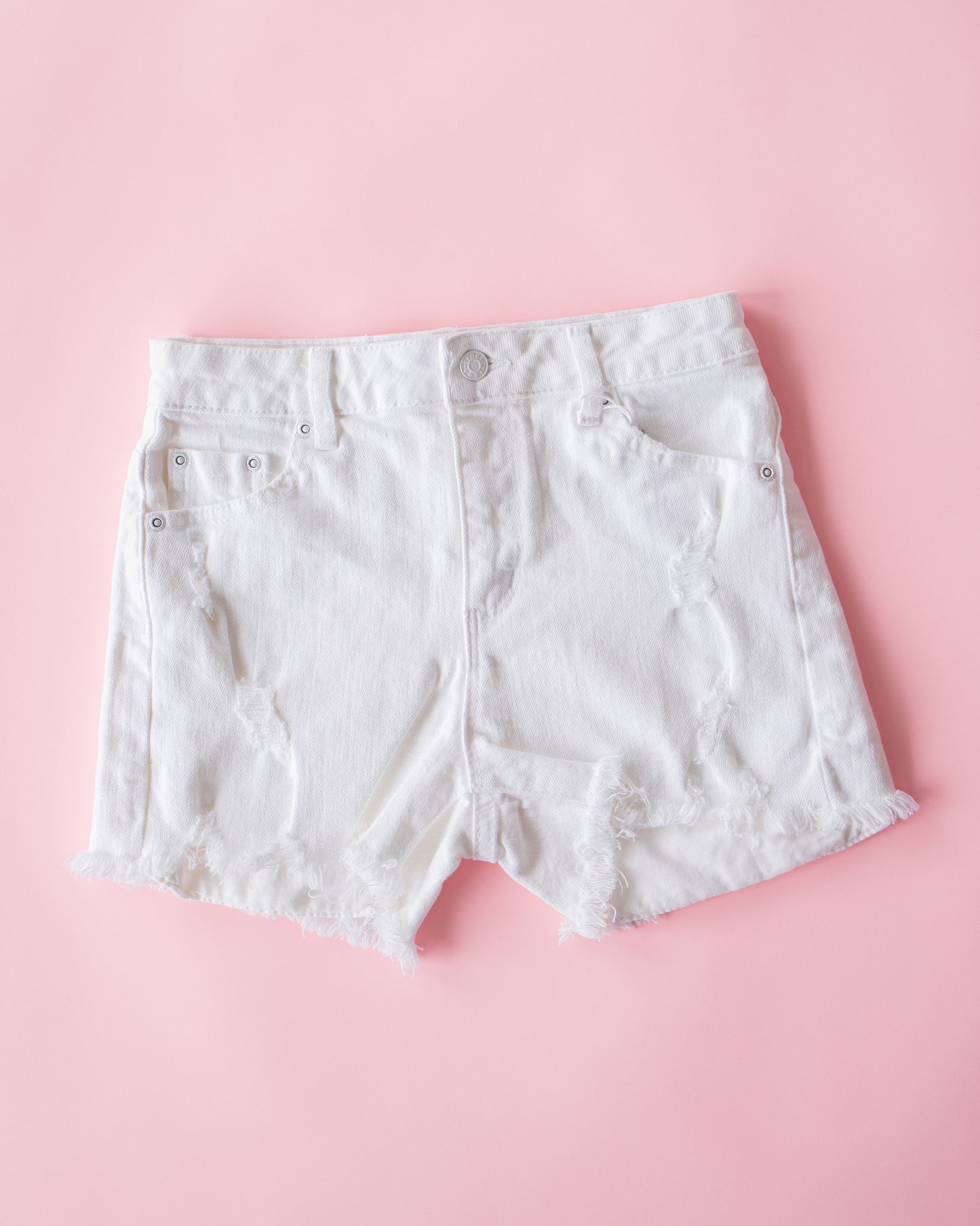 High Rise Weekender Short | White