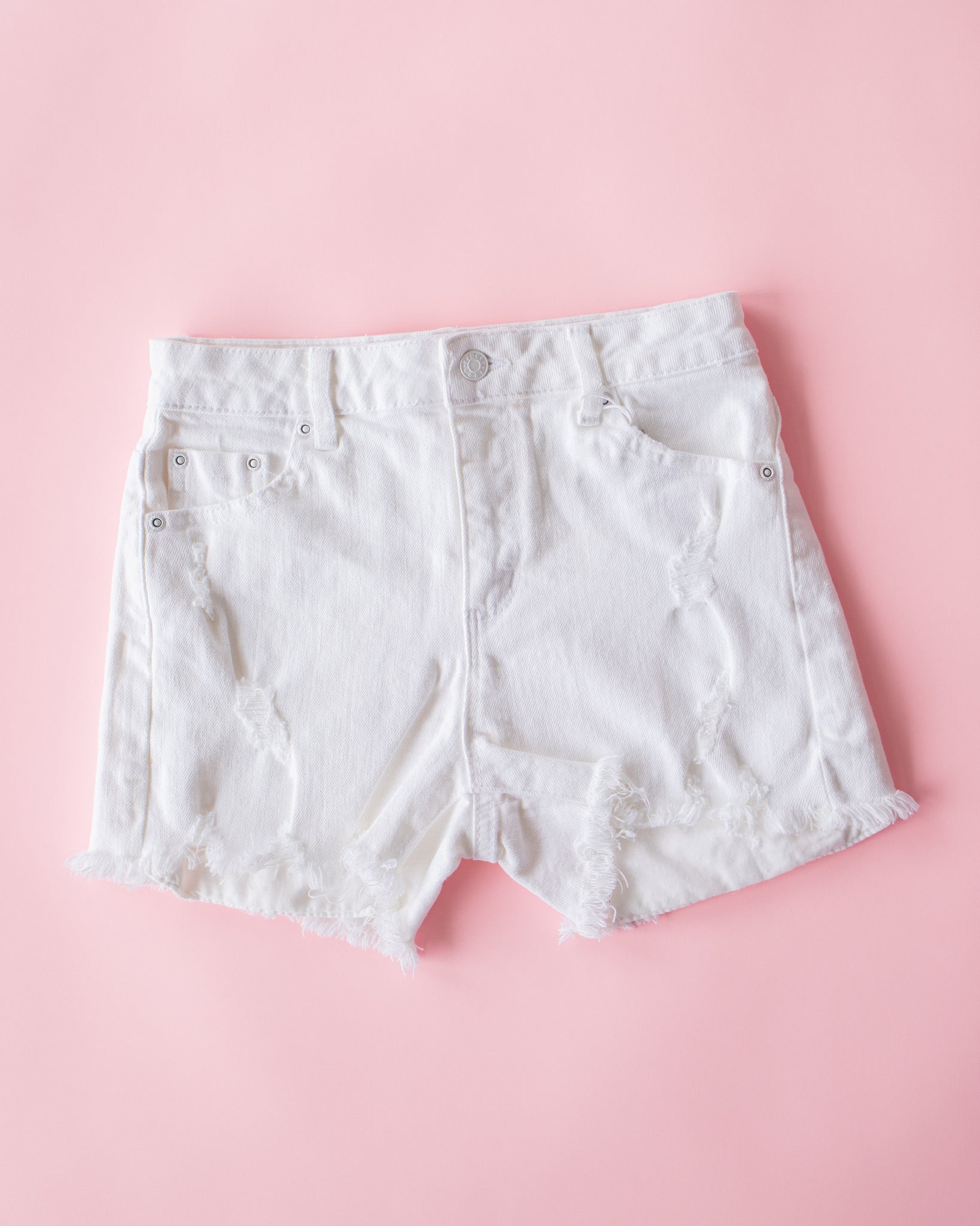 High Rise Weekender Short | White