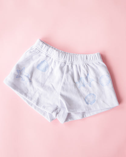 Sweat Short | White with Seashells