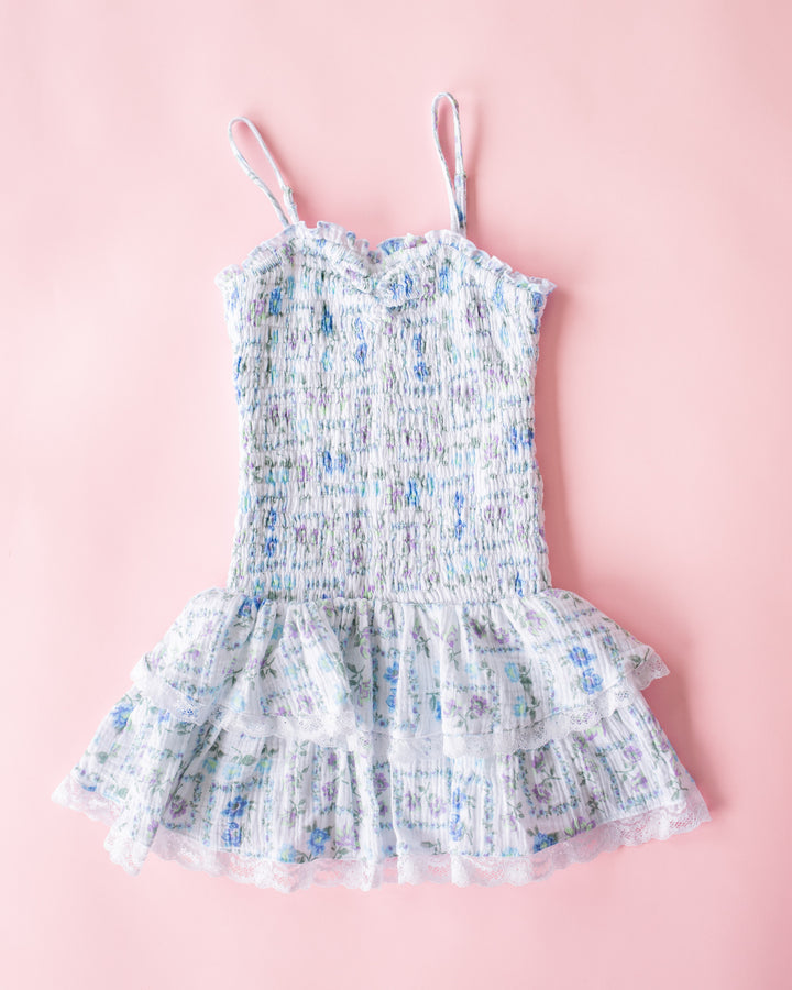 Smocked Top Tiered Dress | Floral Stamp