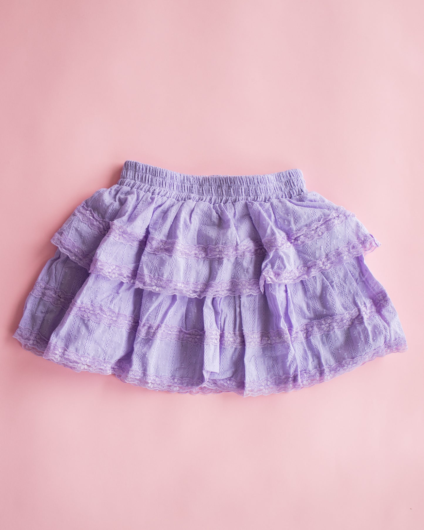 Lace Stripe Swiss Dot Skirt | Lavender