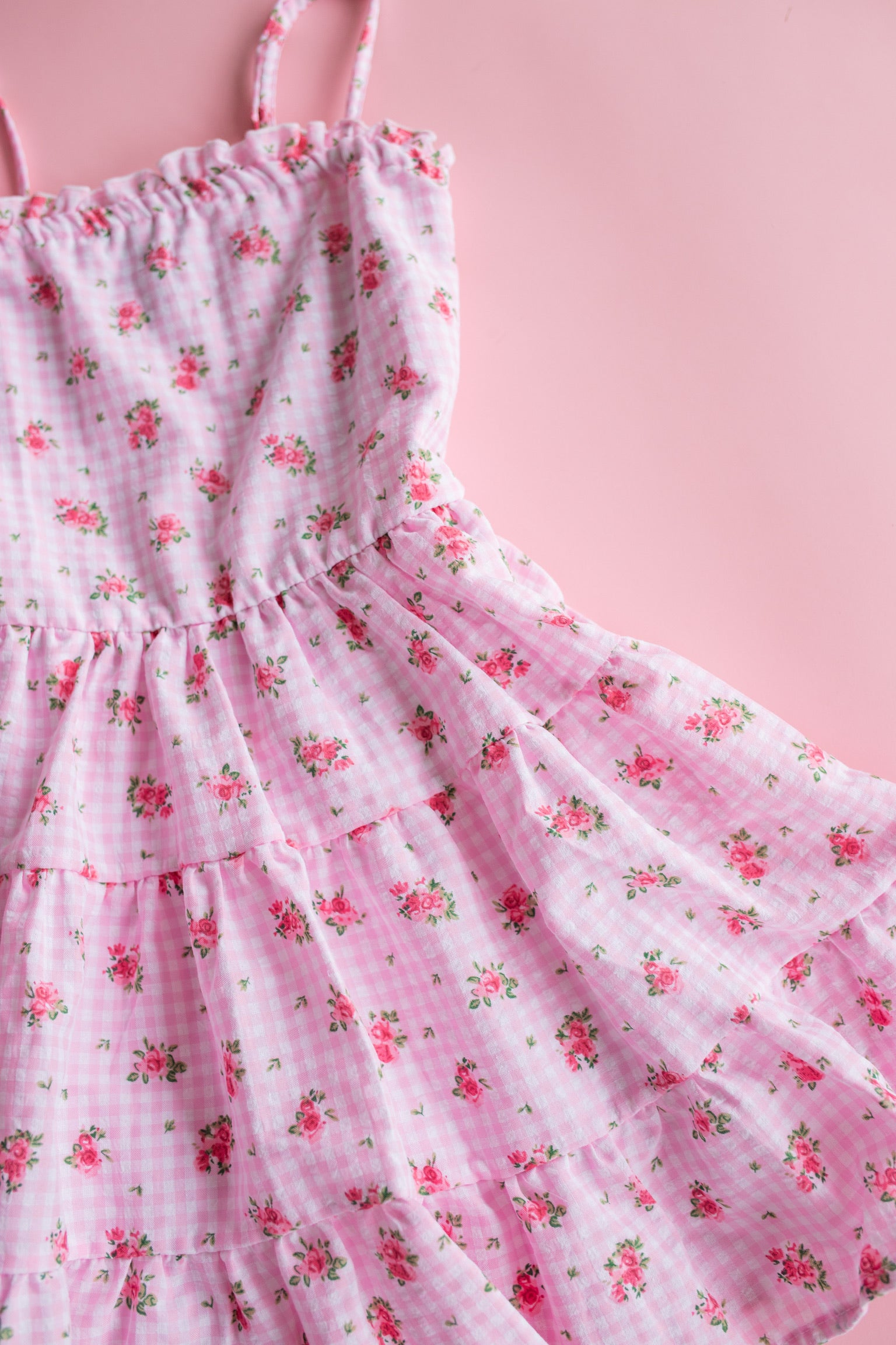 Tiered Dress | Pink Gingham