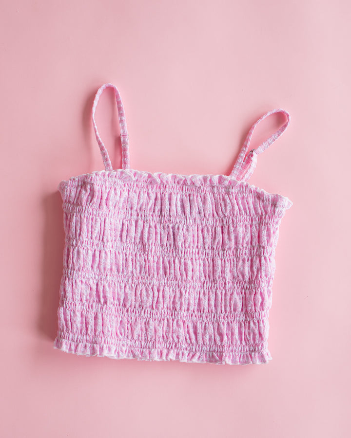 Smocked Top | Pink Gingham