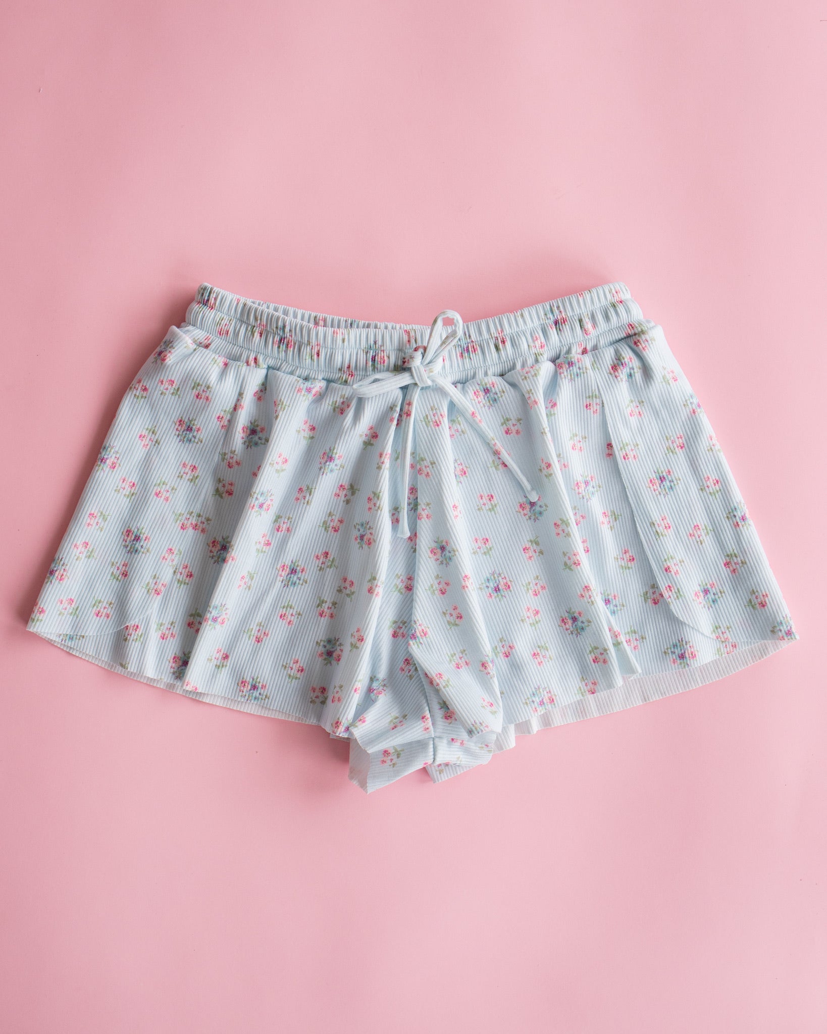 Ribbed Short | Blue Ditsy