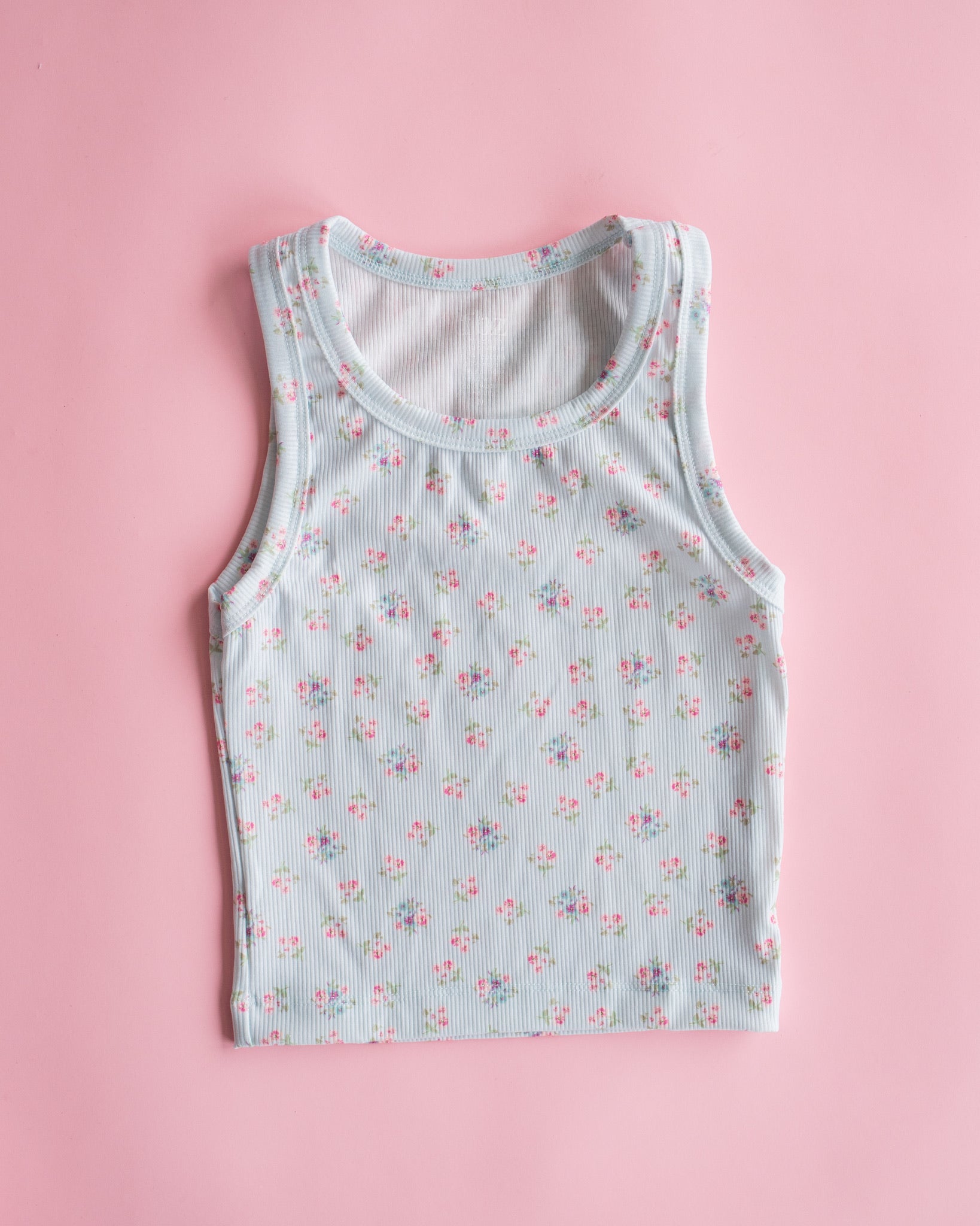 Ribbed Tank | Blue Ditsy