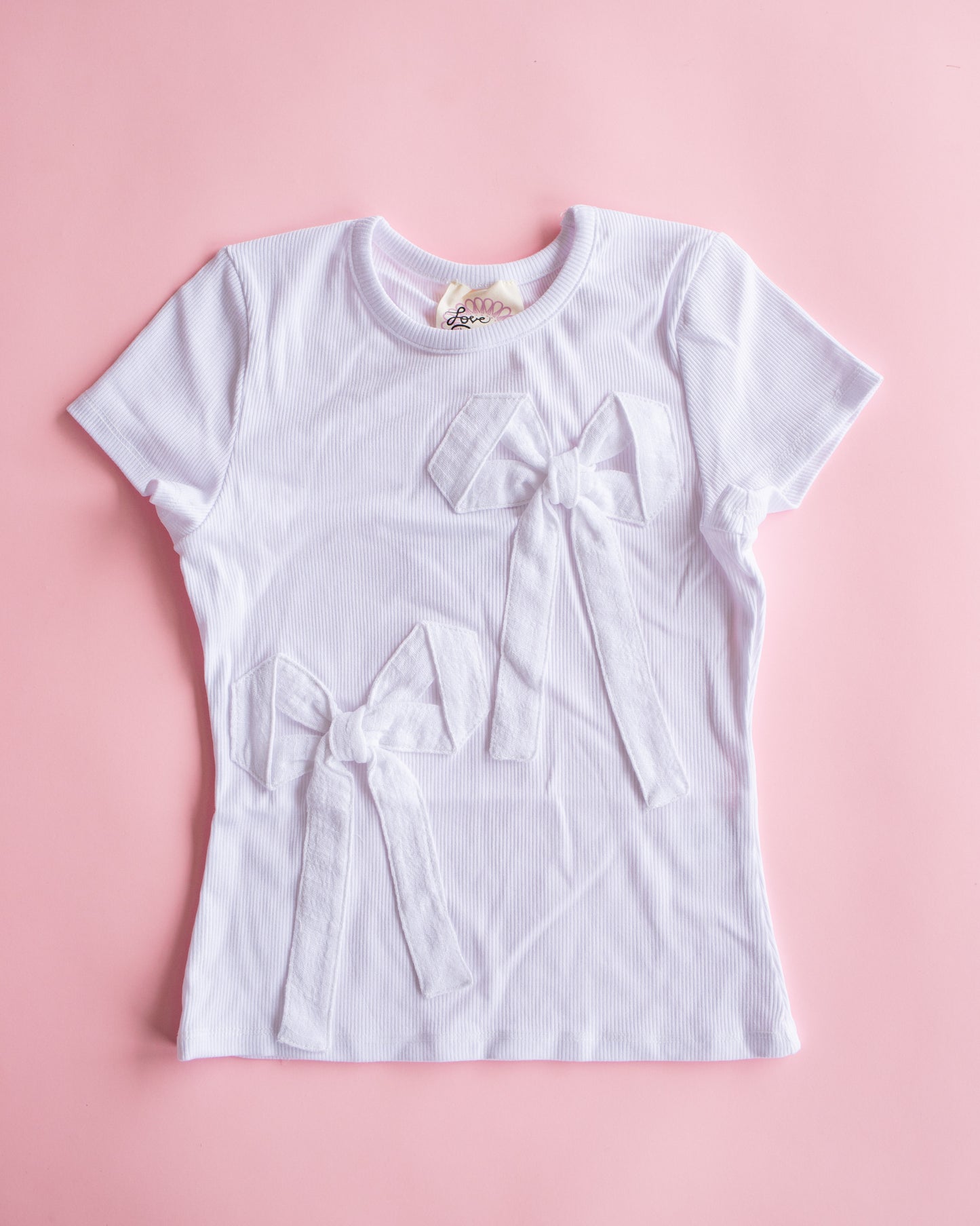 Bow Rib Tee | White
