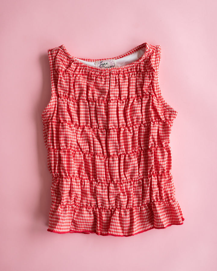 Smocked Tank | Red Gingham