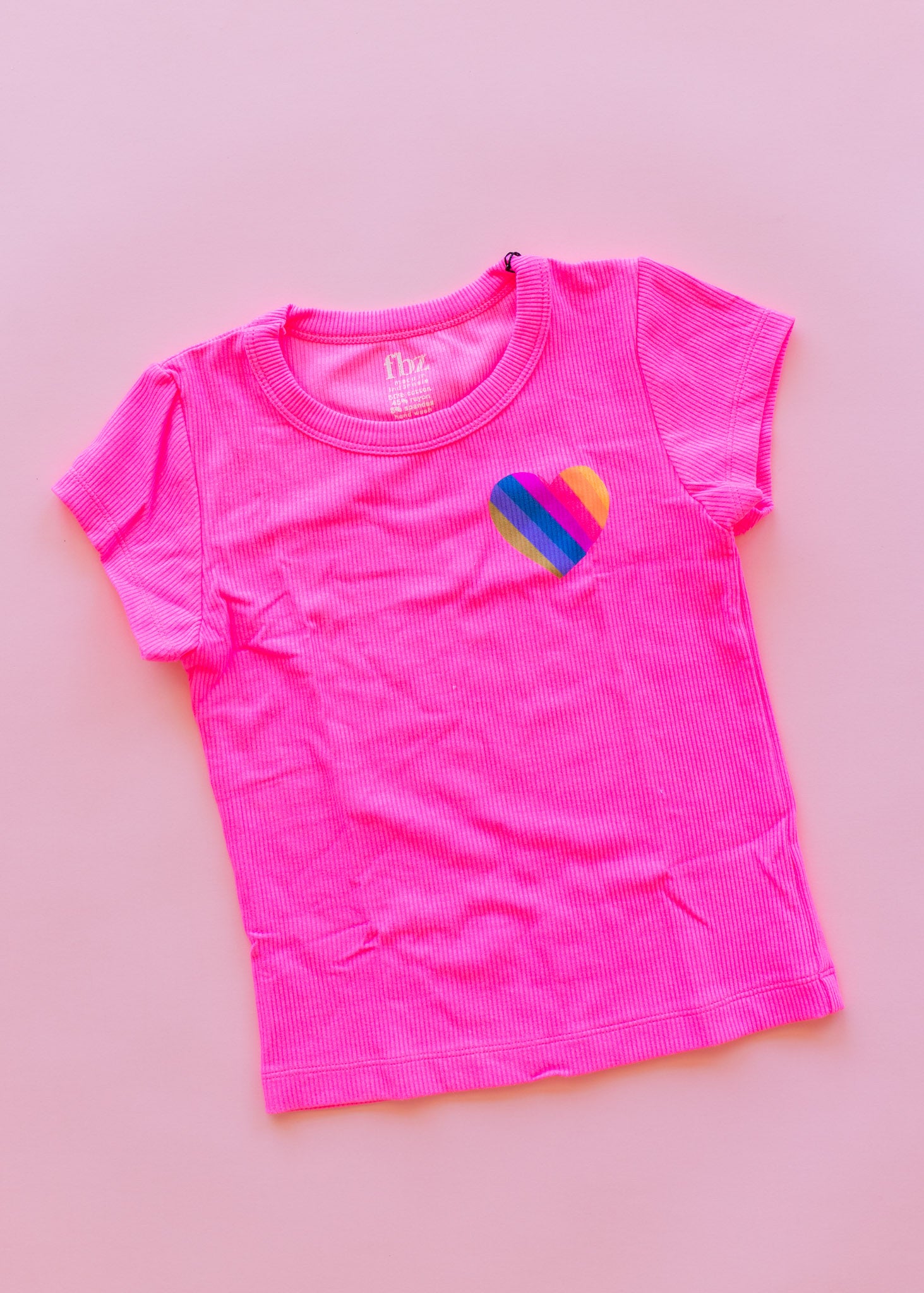 Ribbed Tee | Neon Pink