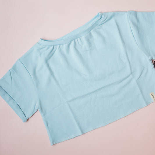 French Terry Boxy Tee | Cool Blue