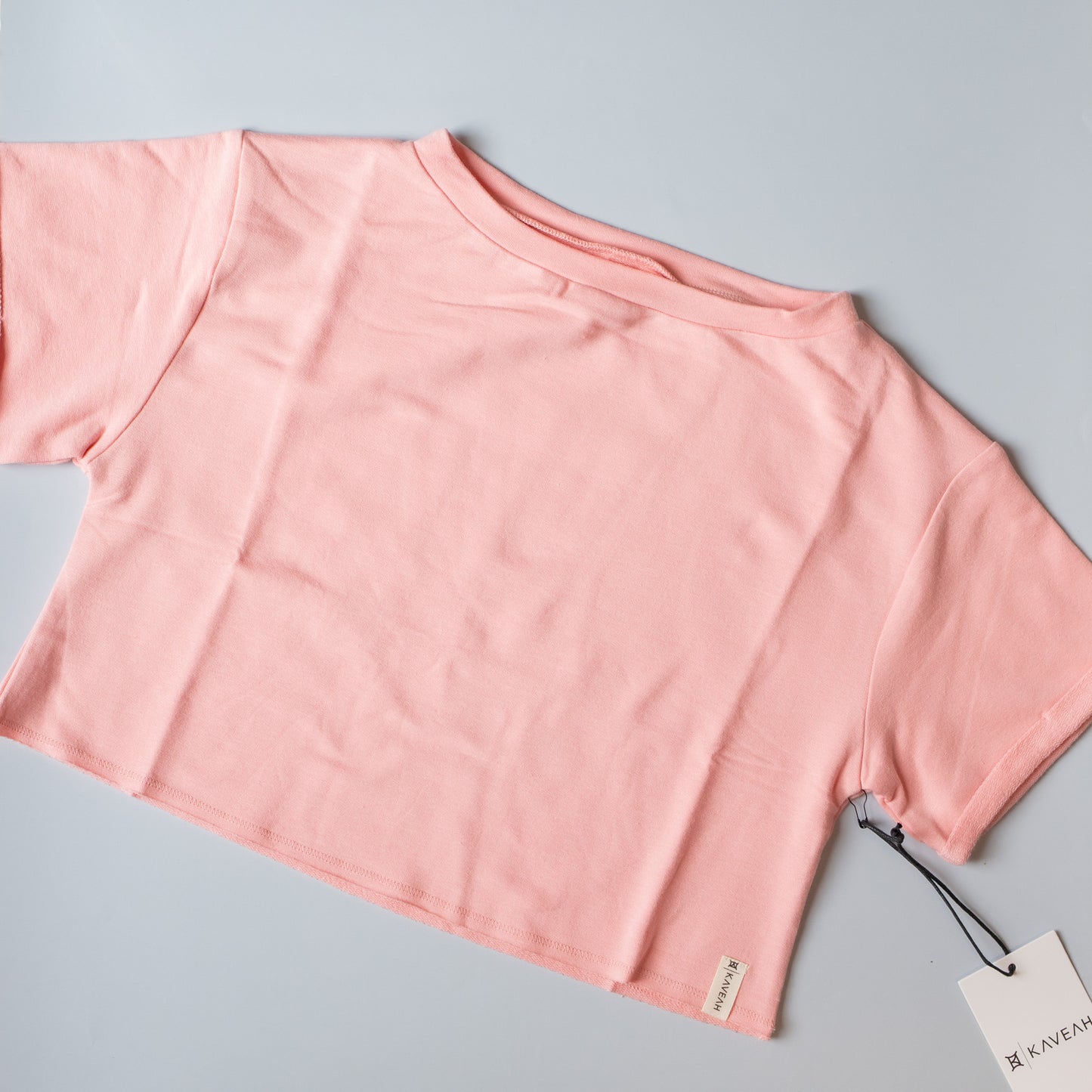 French Terry Boxy Tee | Pink Icing