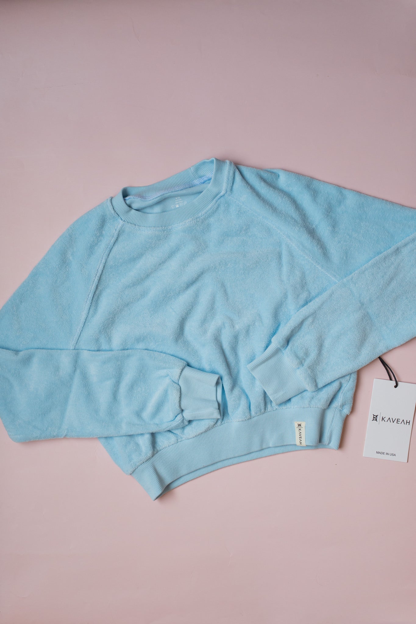 Terry Cloth Crewneck | Cool Blue