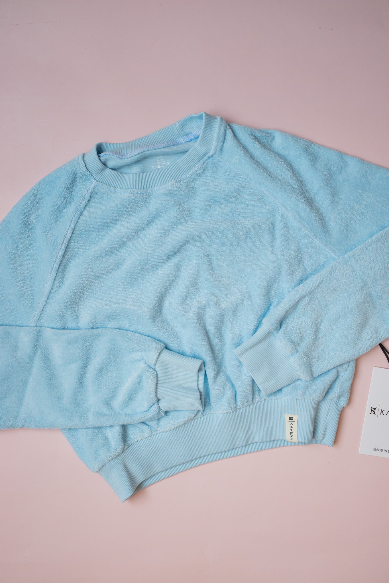 Terry Cloth Crewneck | Cool Blue