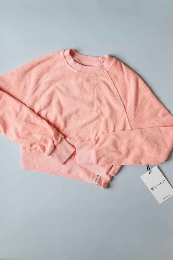 Terry Cloth Crewneck | Pink Icing