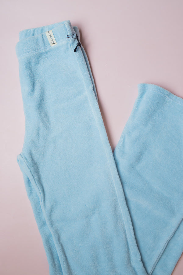 Terry Cloth Lounge Pant | Cool Blue