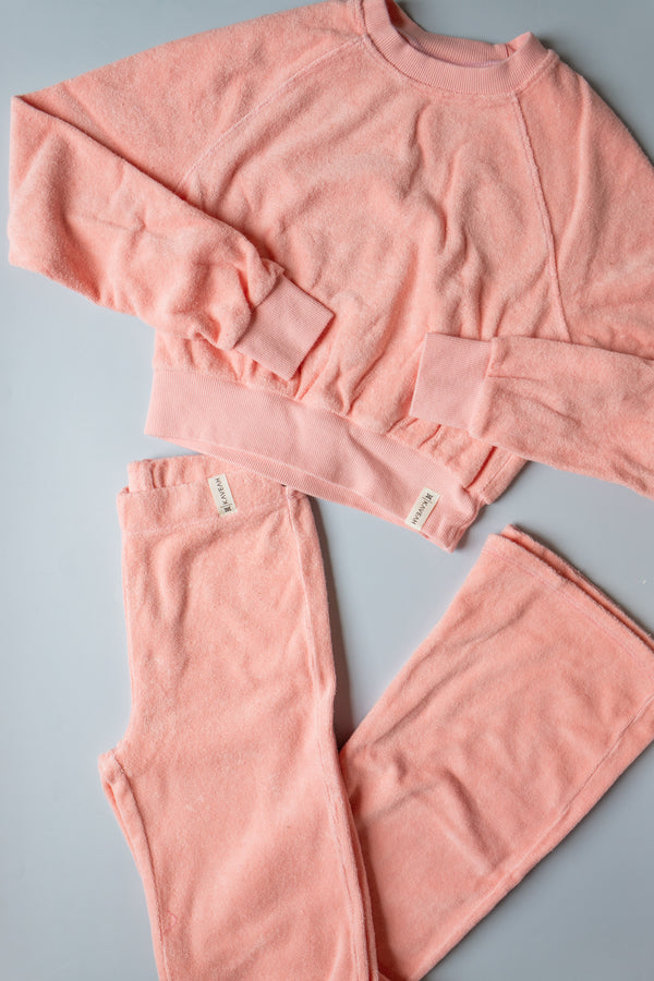 Terry Cloth Crewneck | Pink Icing