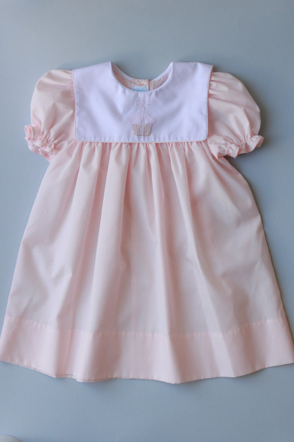 Pink Cupcake Embroidered Dress
