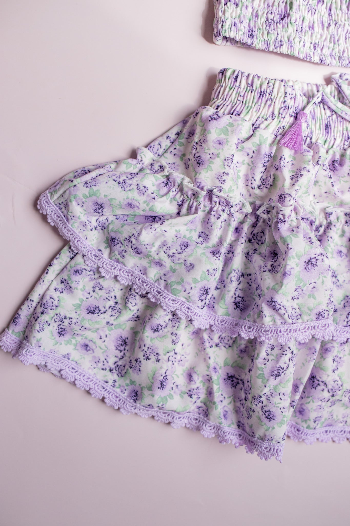 Chiffon Floral Skirt | Purple