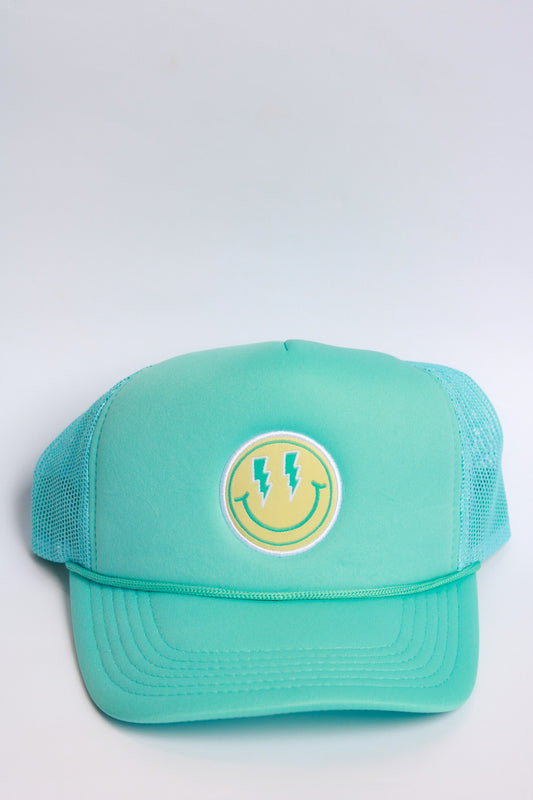 XOXO by magpies | Azure & Yellow Smiley Trucker