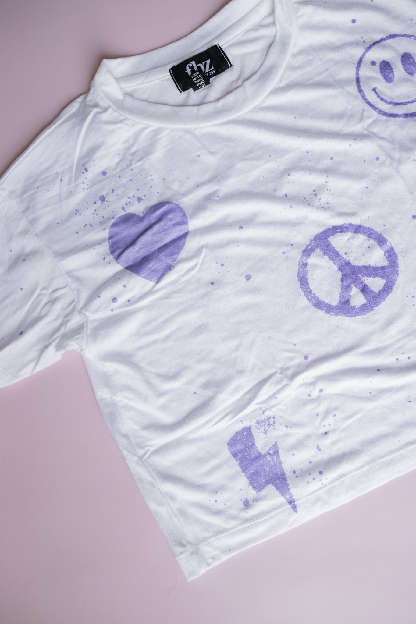 Splatter Icon Tee | White/Purple
