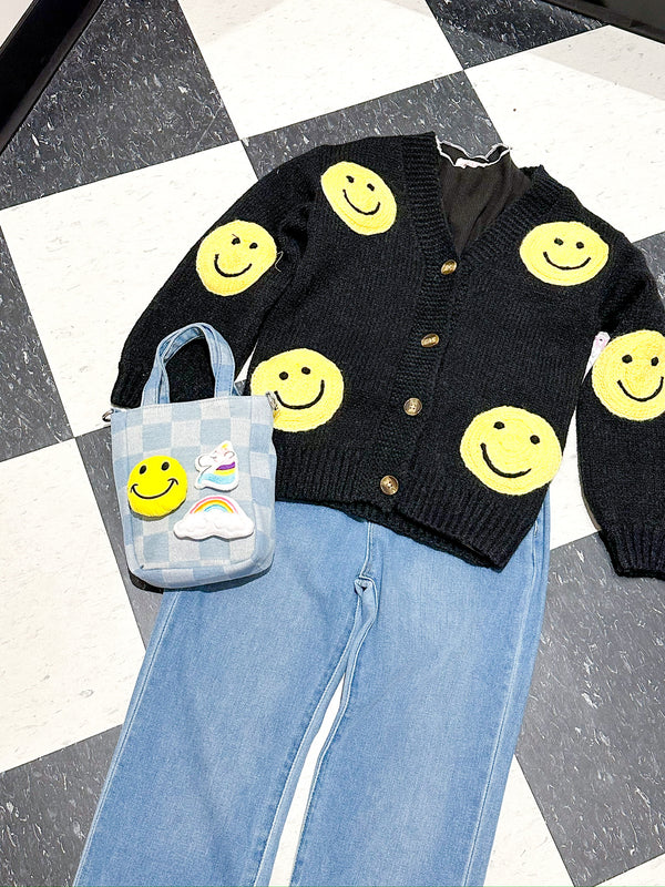 Smiley Patch Cardigan
