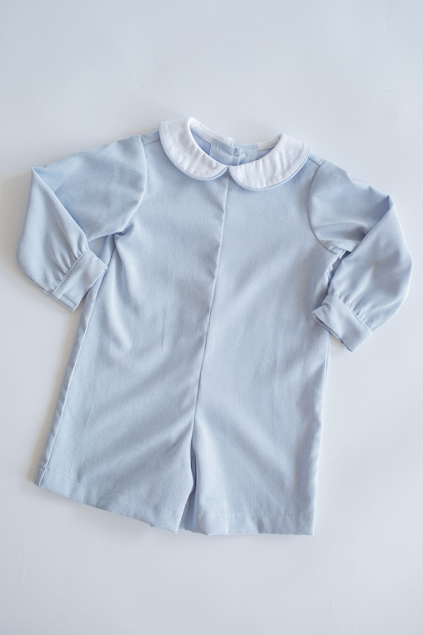 Soft Blue Cordurory Boy Romper