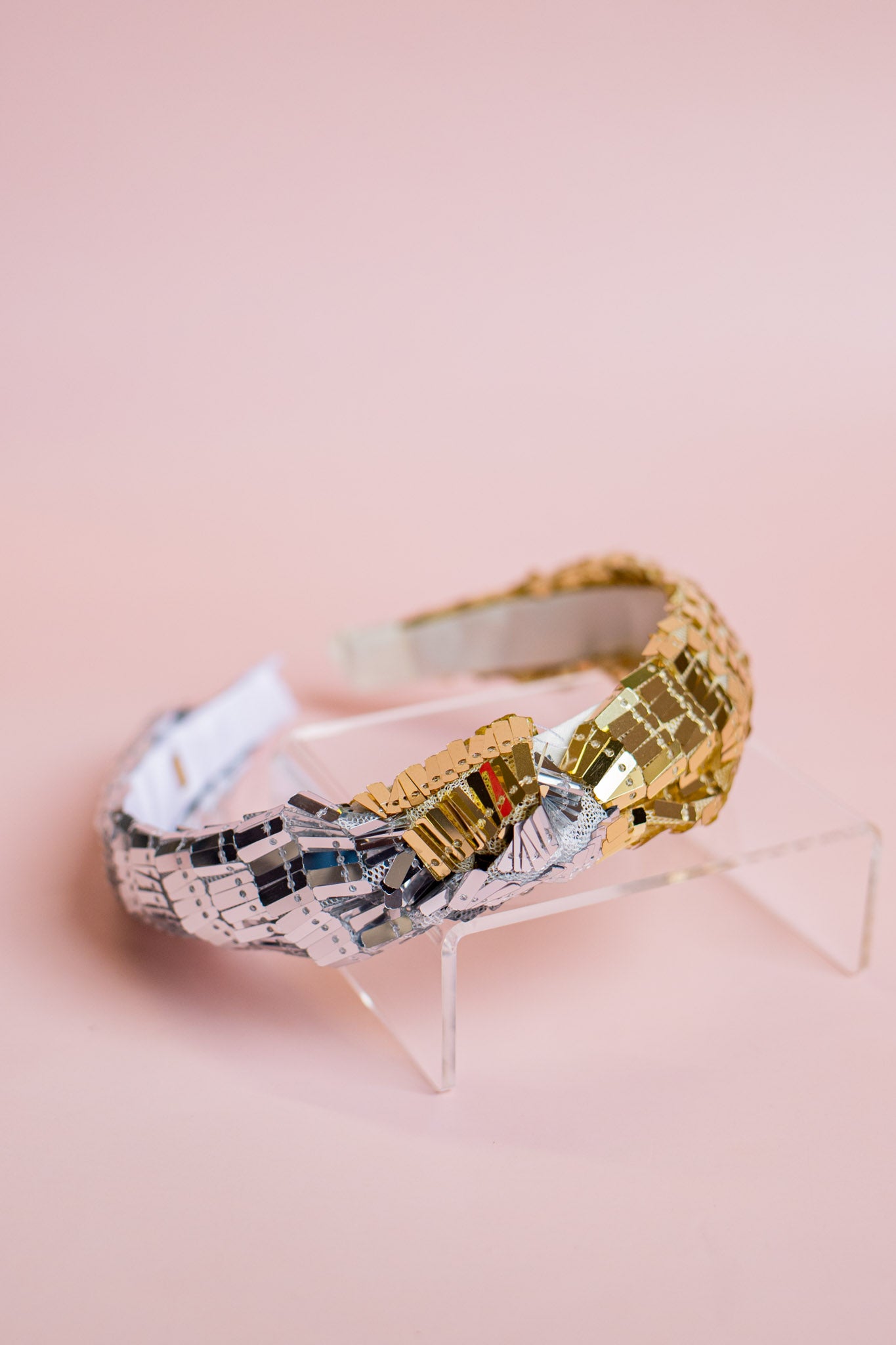 Disco Sequin Two Tone Headband | Gold + Silver