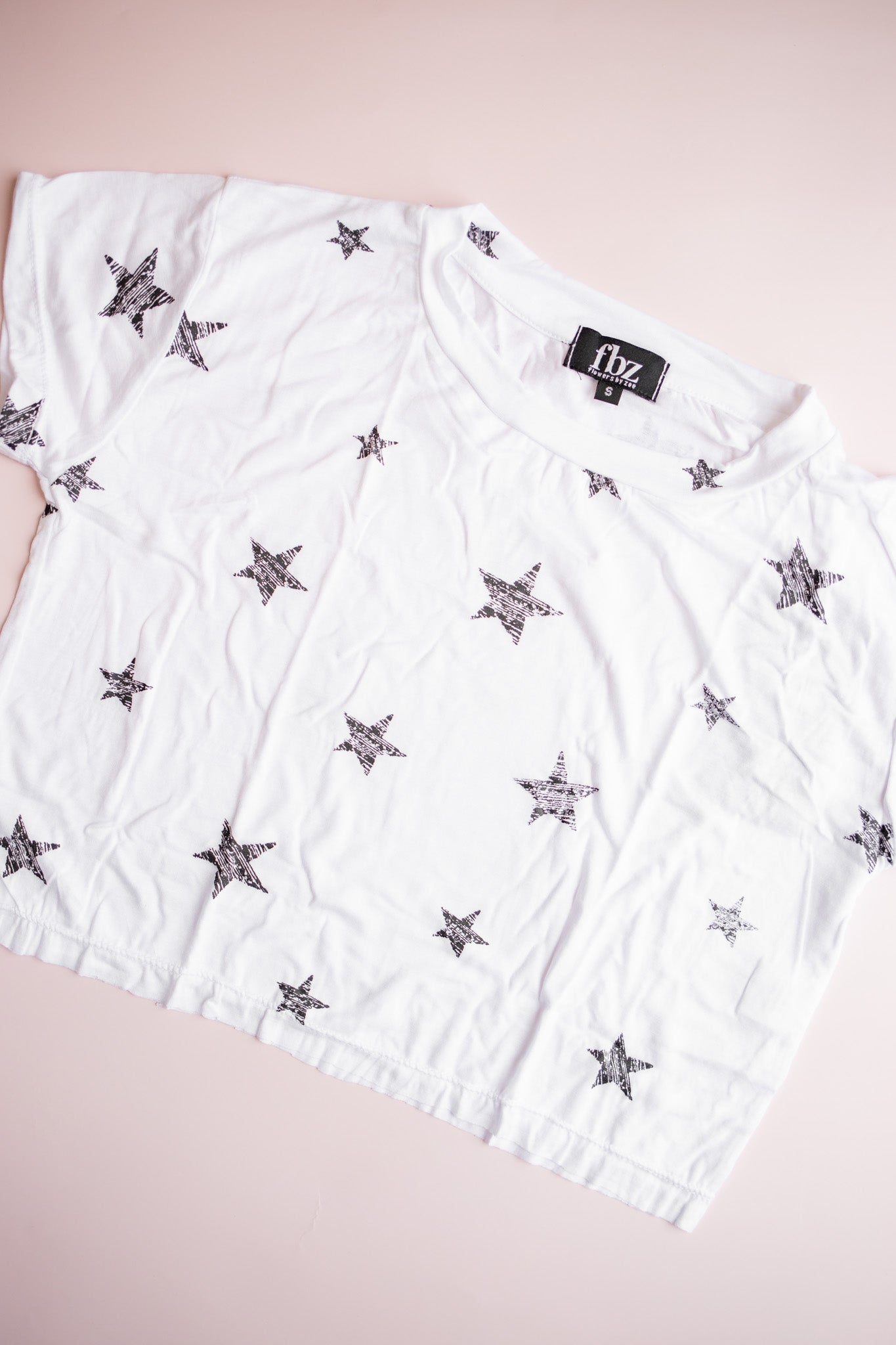 Printed Star Tee | White & Black