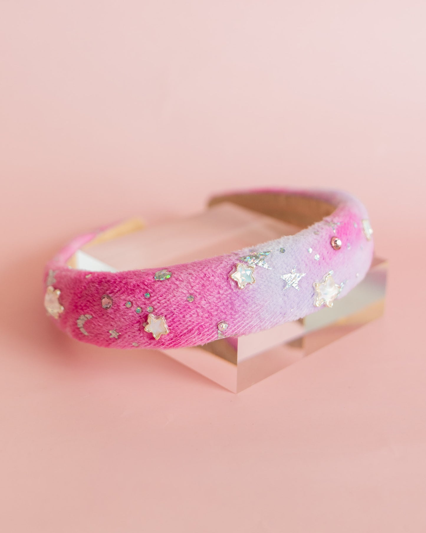 Velour Tie Dye Star Headband | Pink/Purple