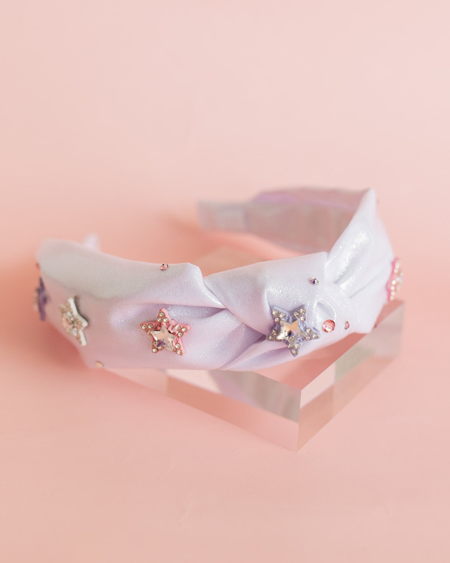 Star Knot Headband | Iridescent White