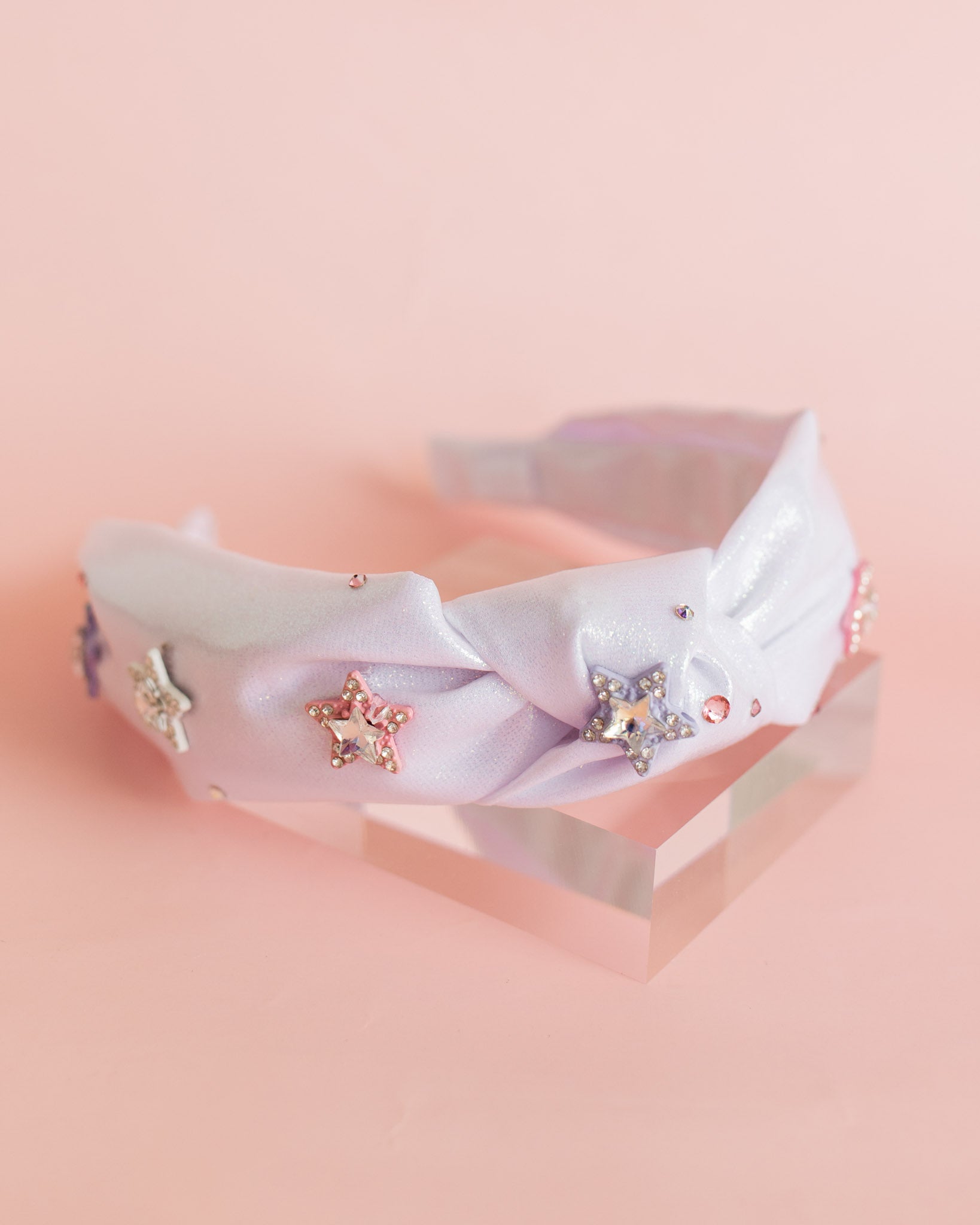 Star Knot Headband | Iridescent White