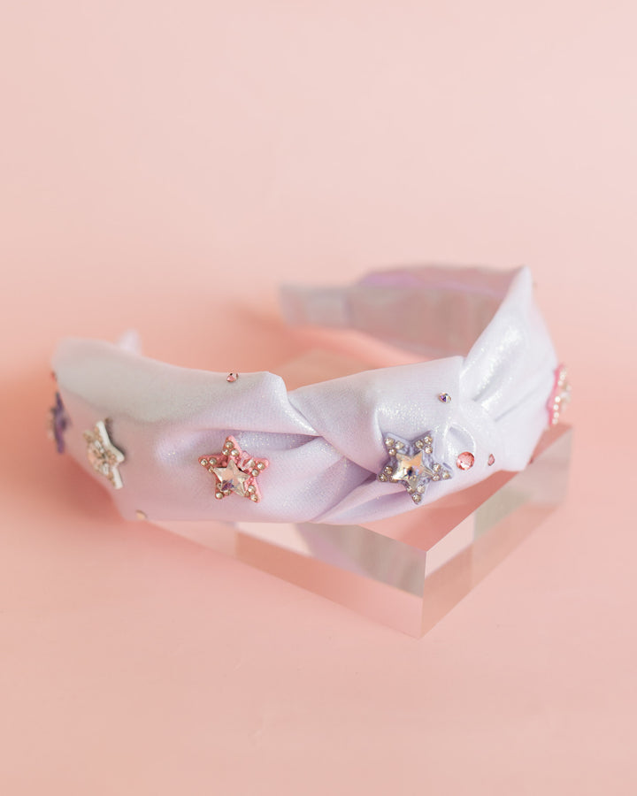 Star Knot Headband | Iridescent White