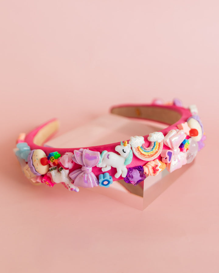 Multi Charm Headband | Pink