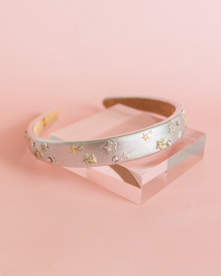 Metallic Star Headband | Silver