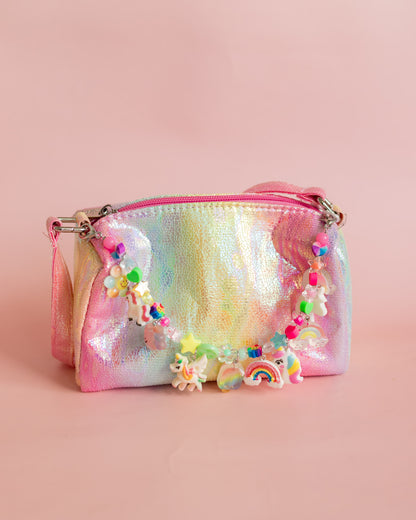 Tye Dye Galaxy Charm Bag w Crossbody Strap