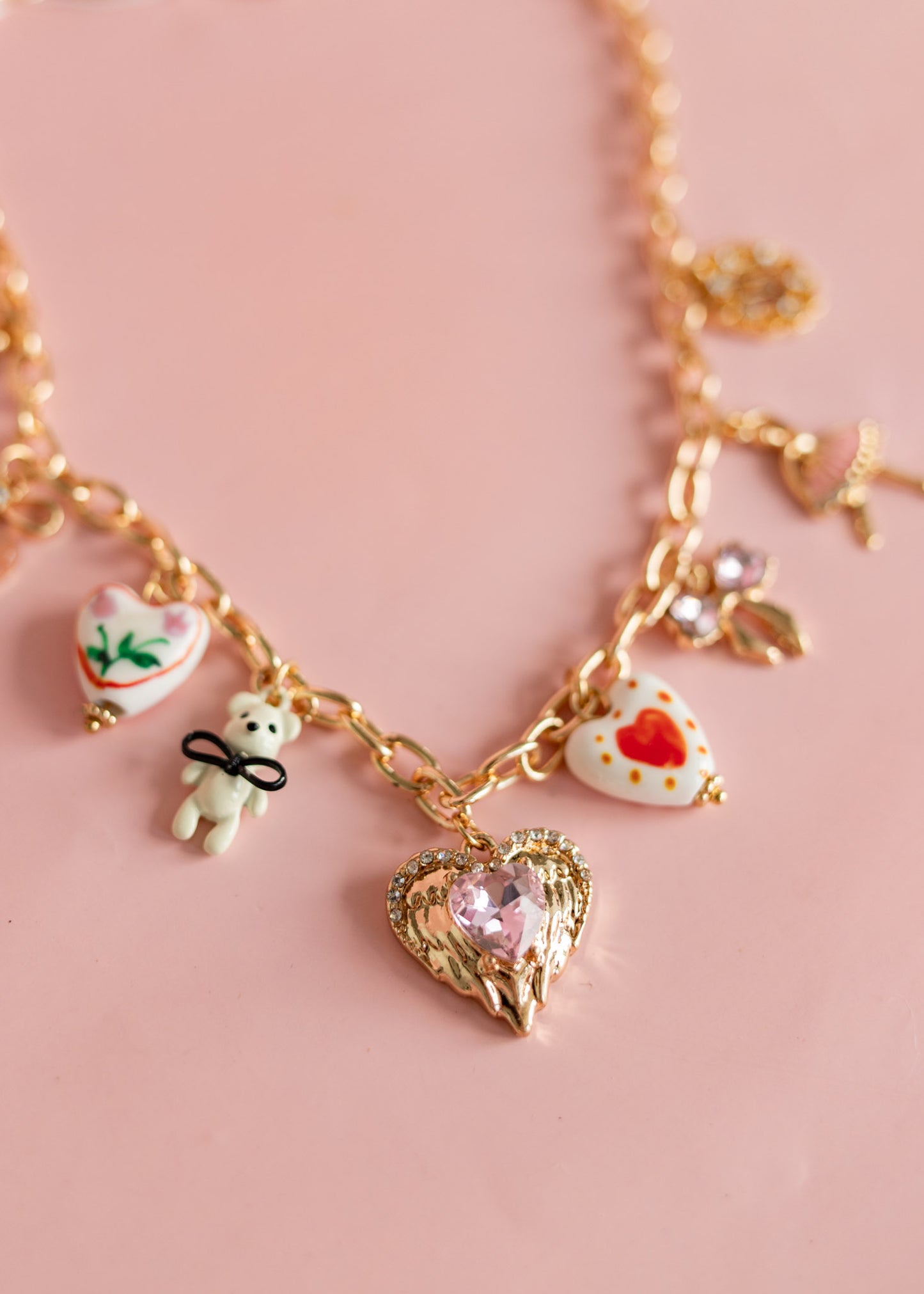 Gold Multi Charm Necklace